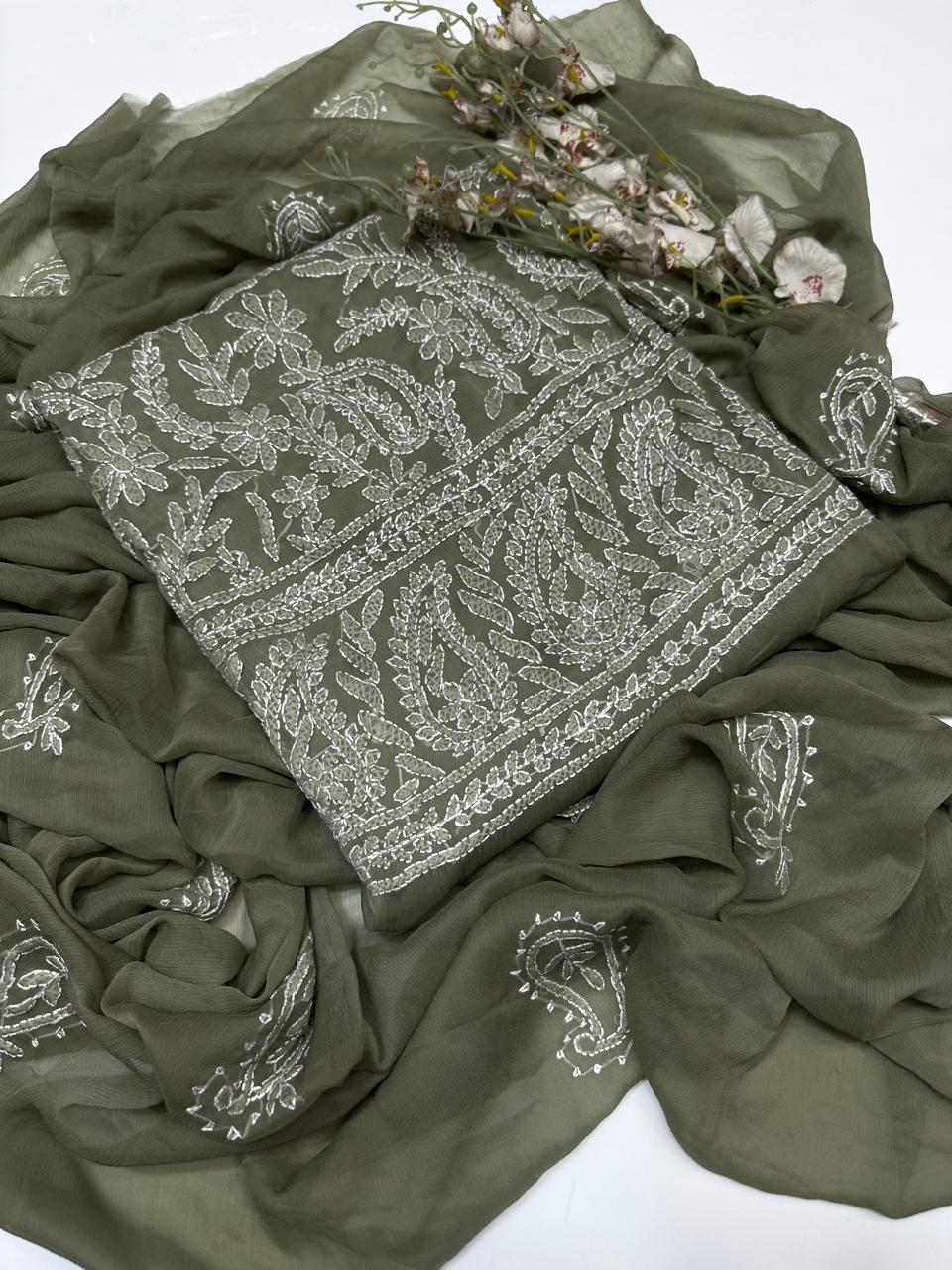3PC Handmade Embroidered on GTM Premium Quality Lawn #22