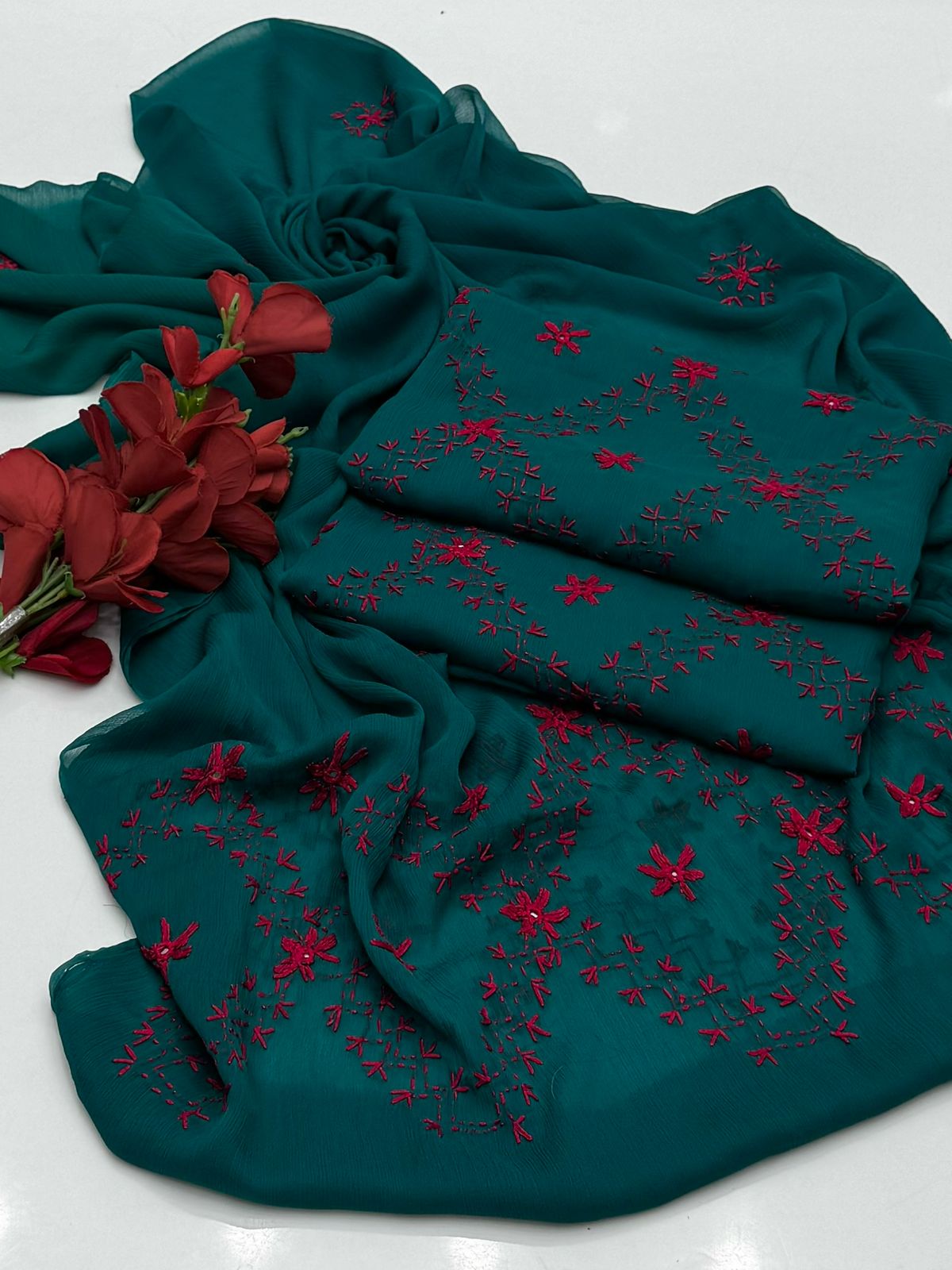 3PC Handmade Embroidered on GTM Premium Quality Lawn #23