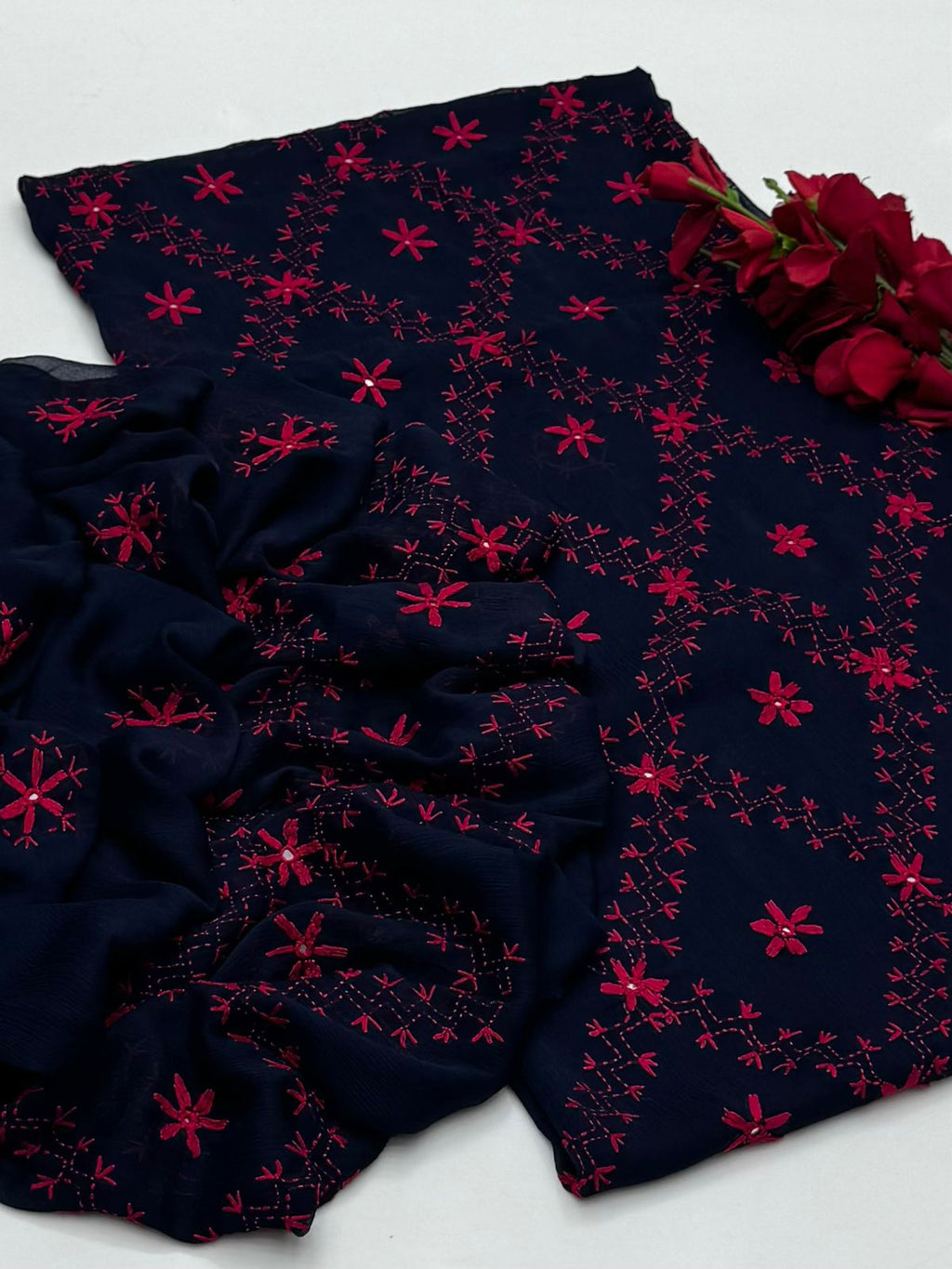 3PC Handmade Embroidered on GTM Premium Quality Lawn #23