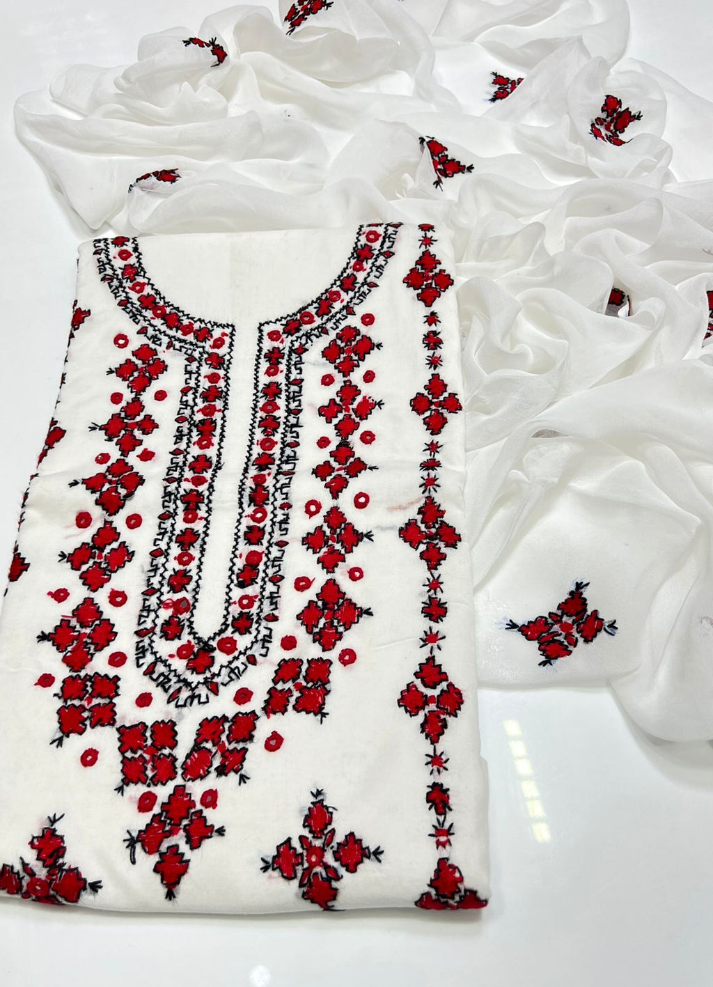 3PC Handmade Embroidered on GTM Premium Quality Lawn #24