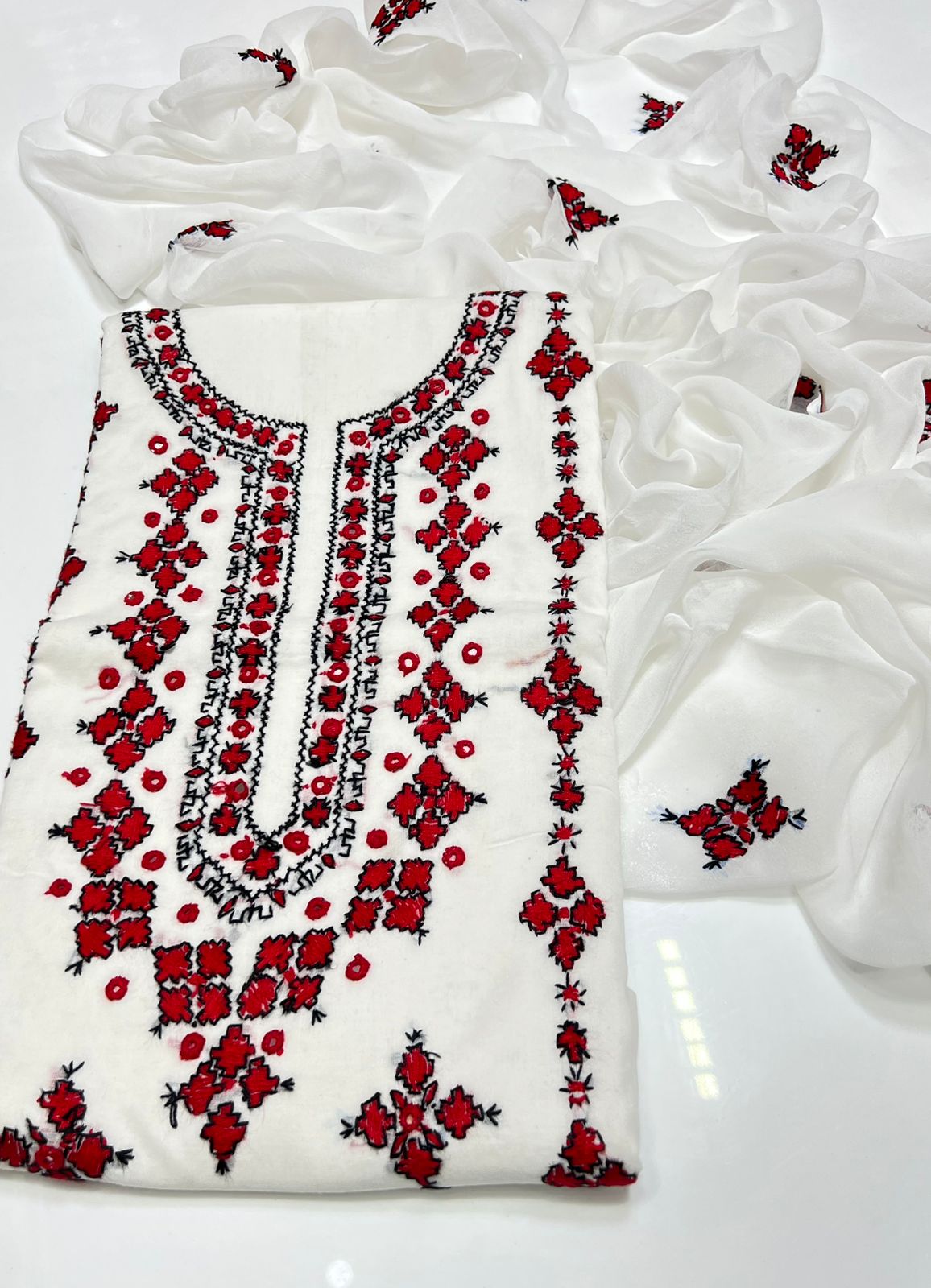 3PC Handmade Embroidered on GTM Premium Quality Lawn #24