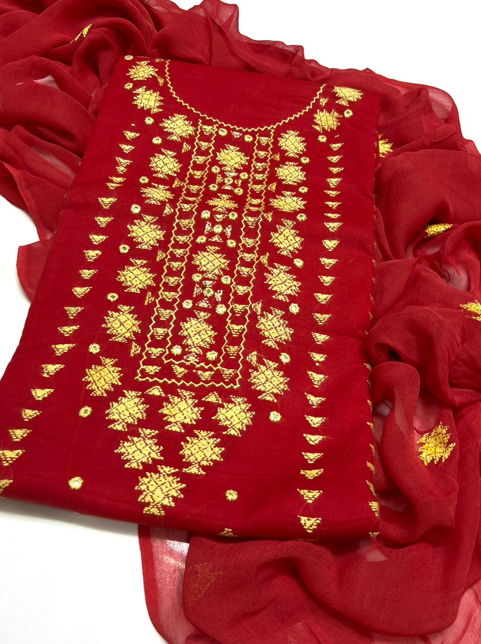 3PC Handmade Embroidered on GTM Premium Quality Lawn #25