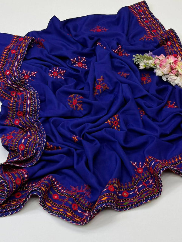 Handmade Embroidered Balouchi Four side Border Mirror Chadar on  Premium Quality Swiss  Lawn #26