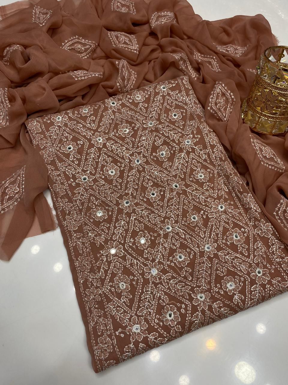 3PC Handmade Embroidered on GTM Premium Quality Lawn #33