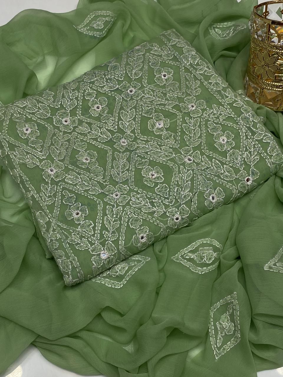 3PC Handmade Embroidered on GTM Premium Quality Lawn #33
