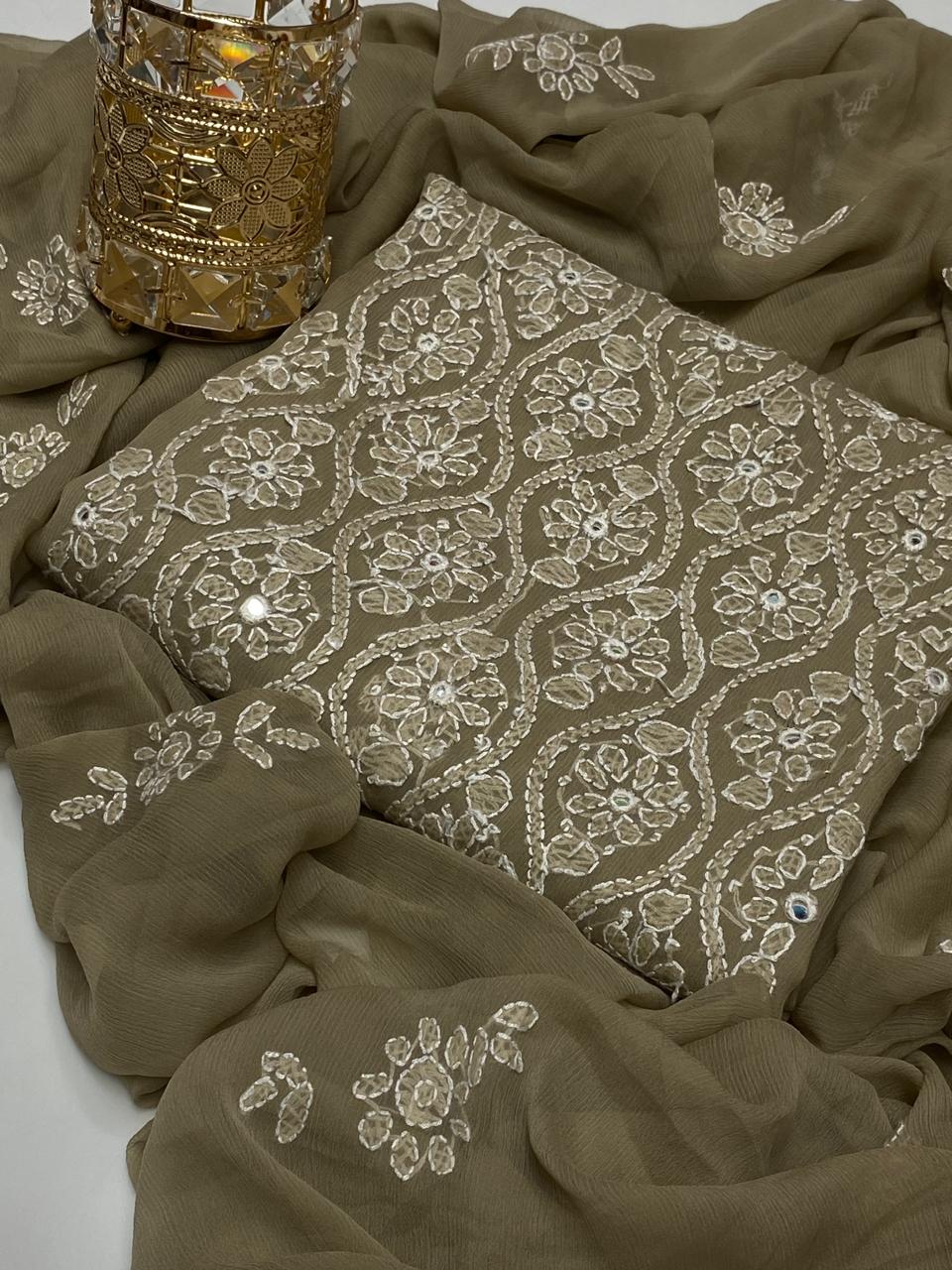 3PC Handmade Embroidered on GTM Premium Quality Lawn #33