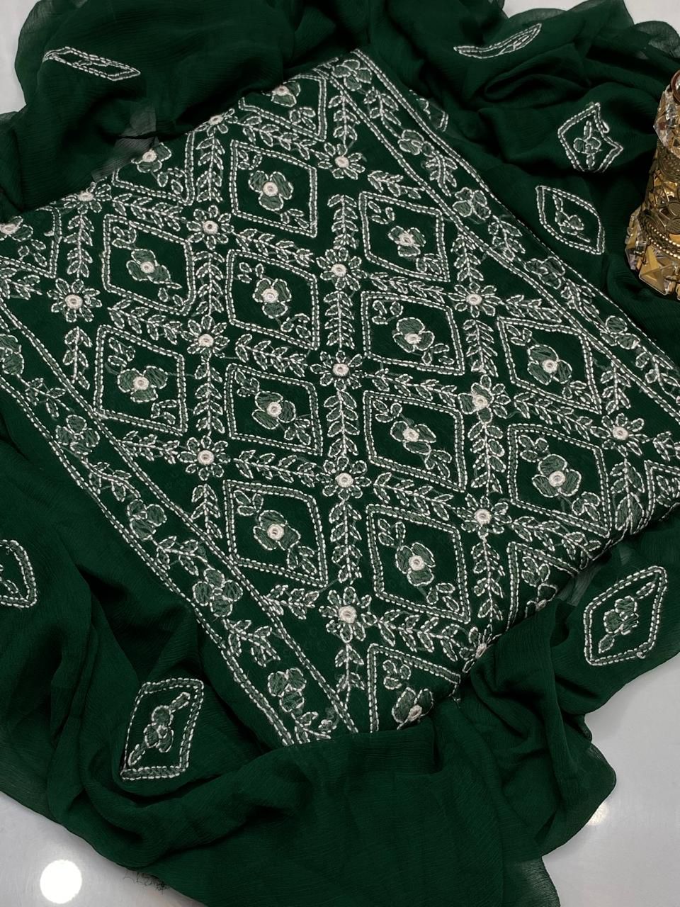 3PC Handmade Embroidered on GTM Premium Quality Lawn #33