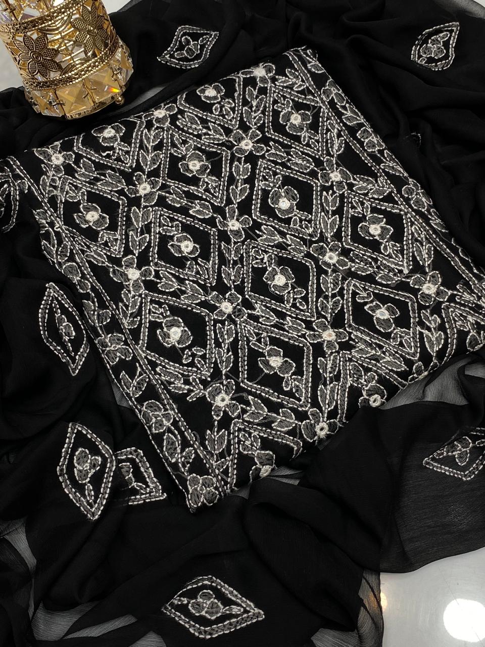 3PC Handmade Embroidered on GTM Premium Quality Lawn #33