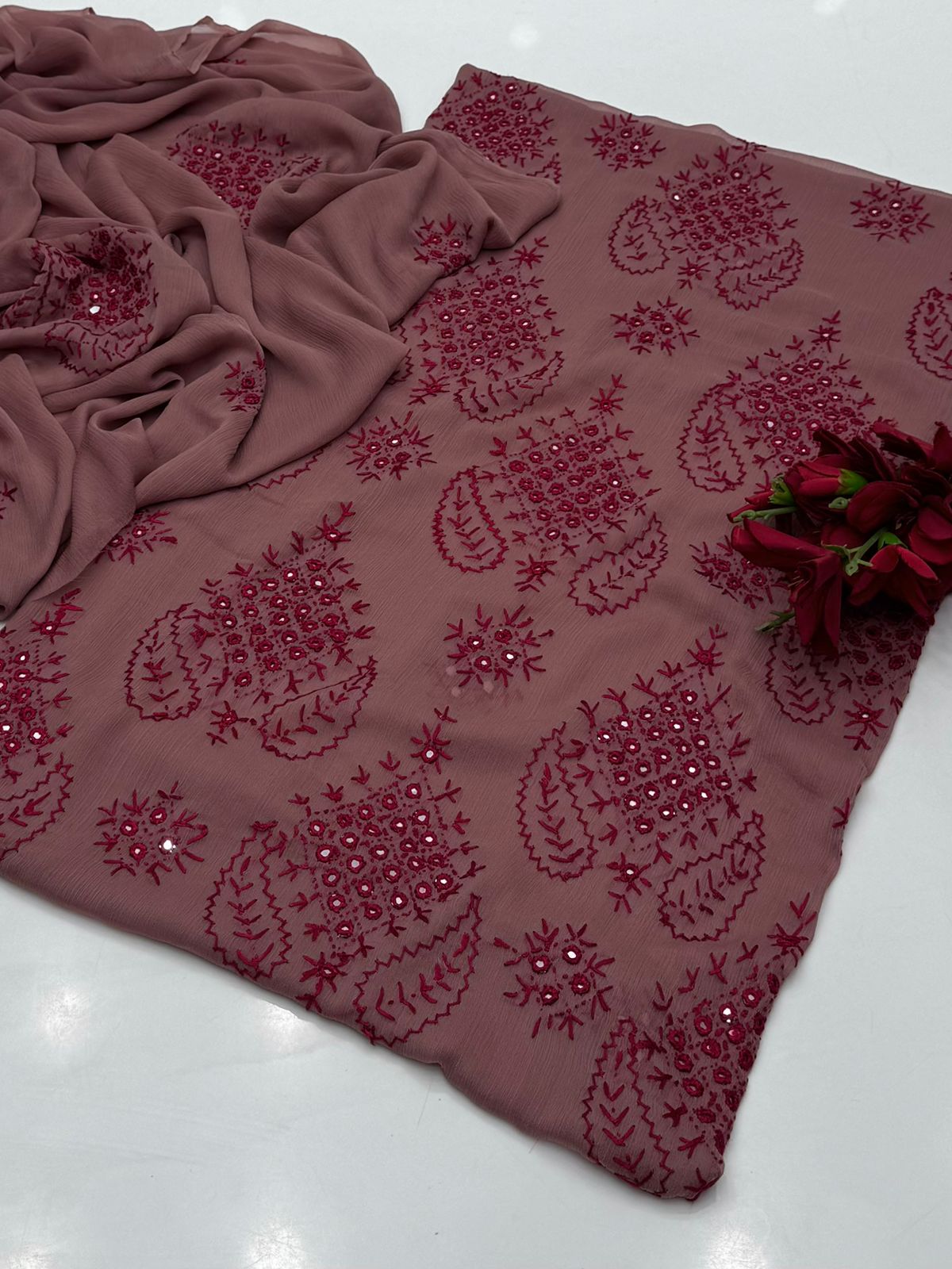 3PC Handmade Embroidered on GTM Premium Quality Lawn #34