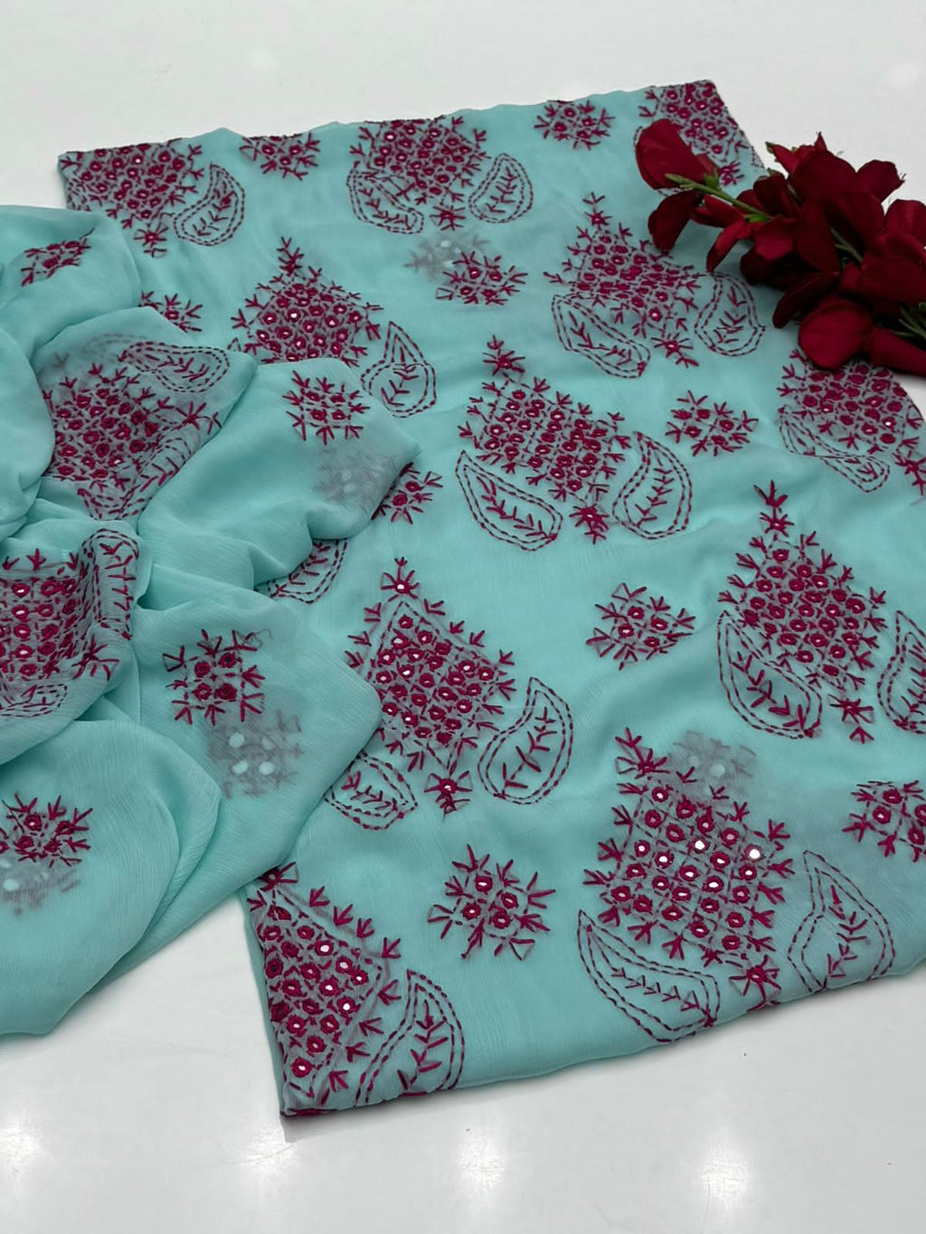 3PC Handmade Embroidered on GTM Premium Quality Lawn #34