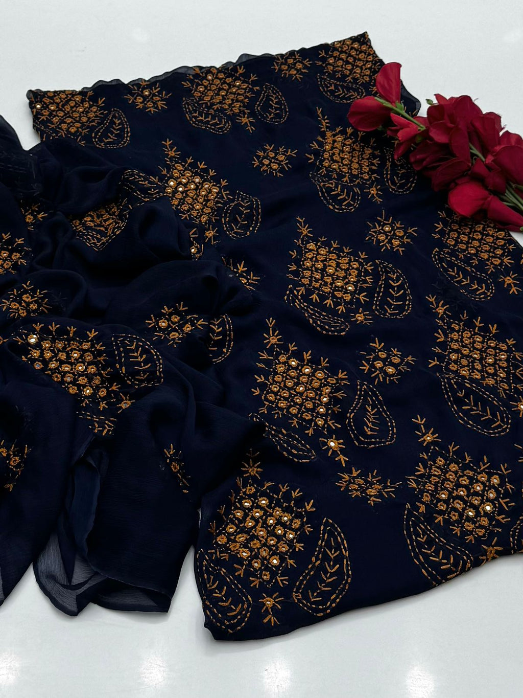 3PC Handmade Embroidered on GTM Premium Quality Lawn #34