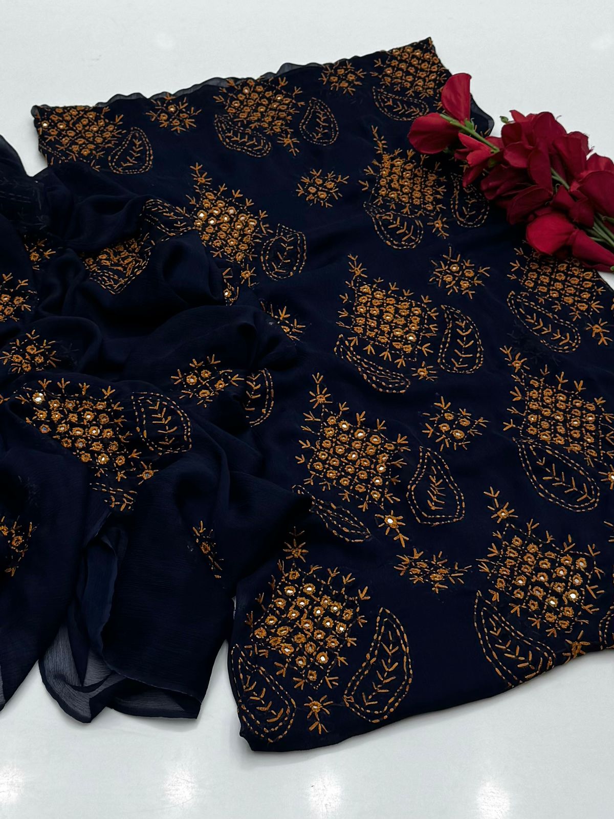 3PC Handmade Embroidered on GTM Premium Quality Lawn #34