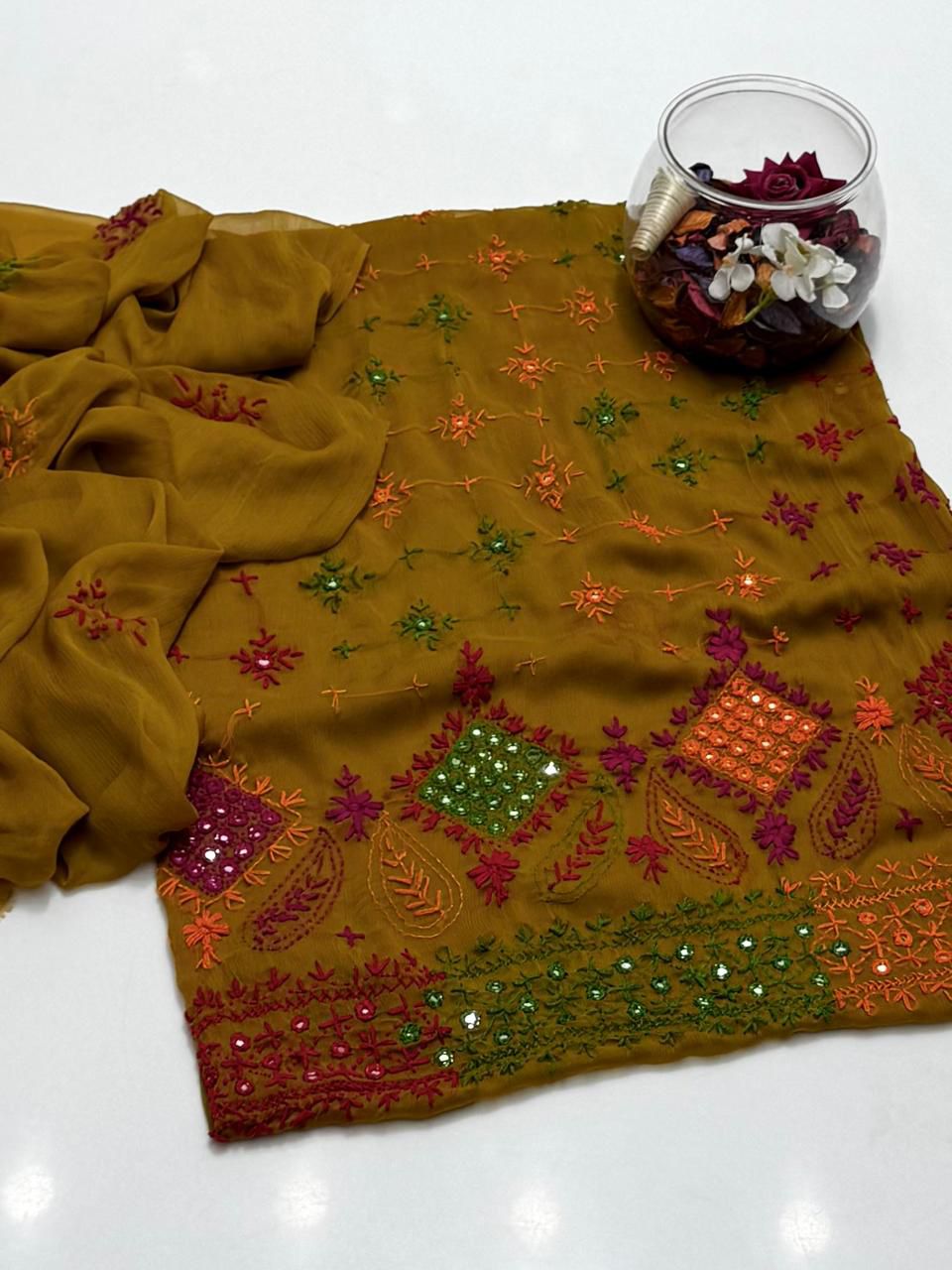 3PC Handmade Embroidered on GTM Premium Quality Lawn #34