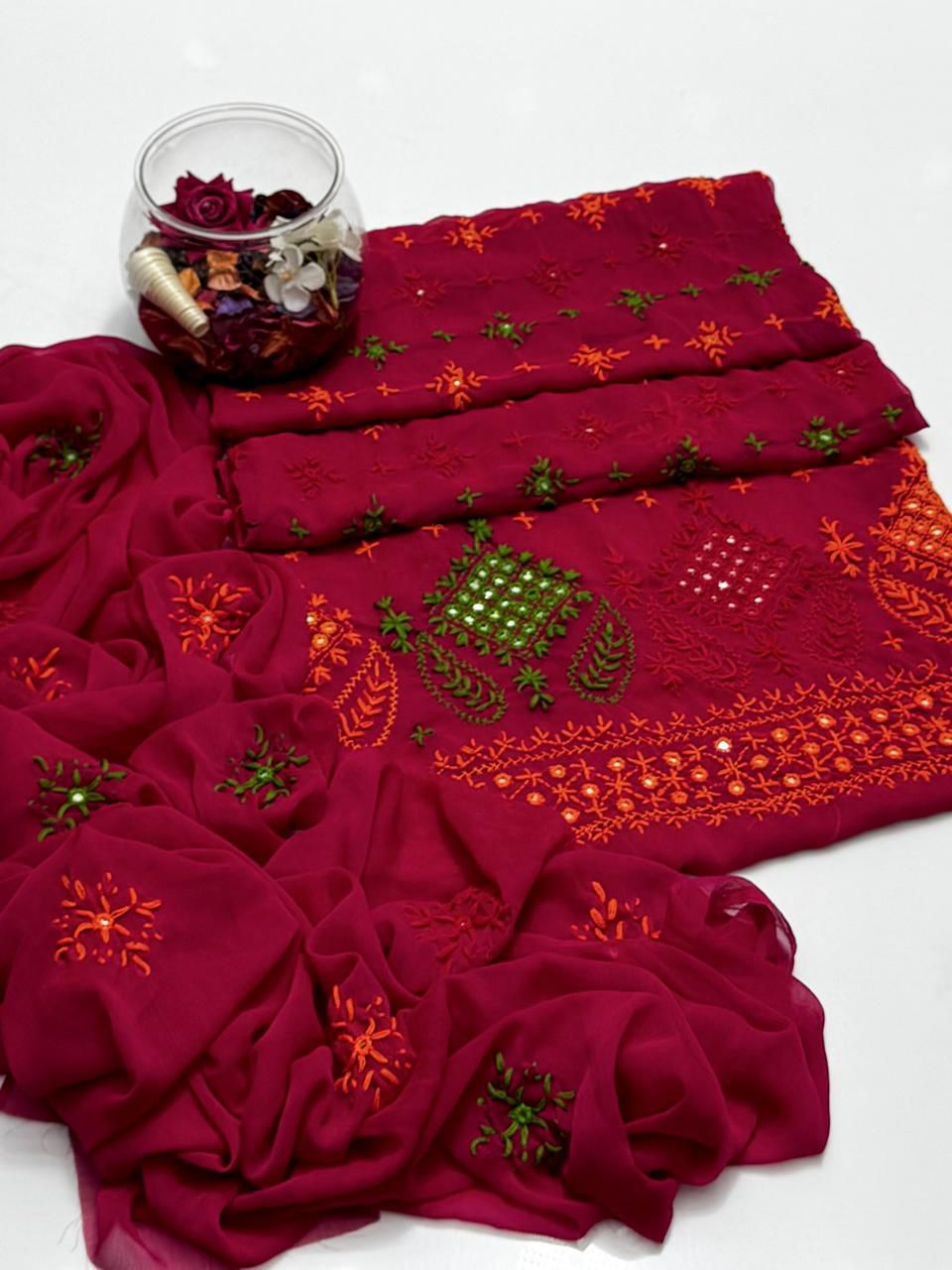 3PC Handmade Embroidered on GTM Premium Quality Lawn #34