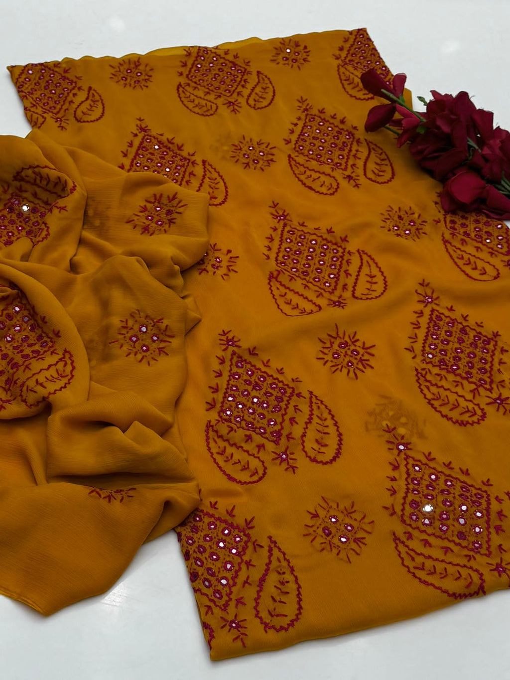 3PC Handmade Embroidered on GTM Premium Quality Lawn #34
