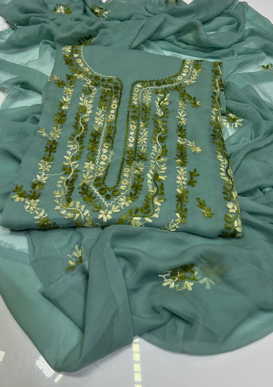 3PC Handmade Embroidered on GTM Premium Quality Lawn #35