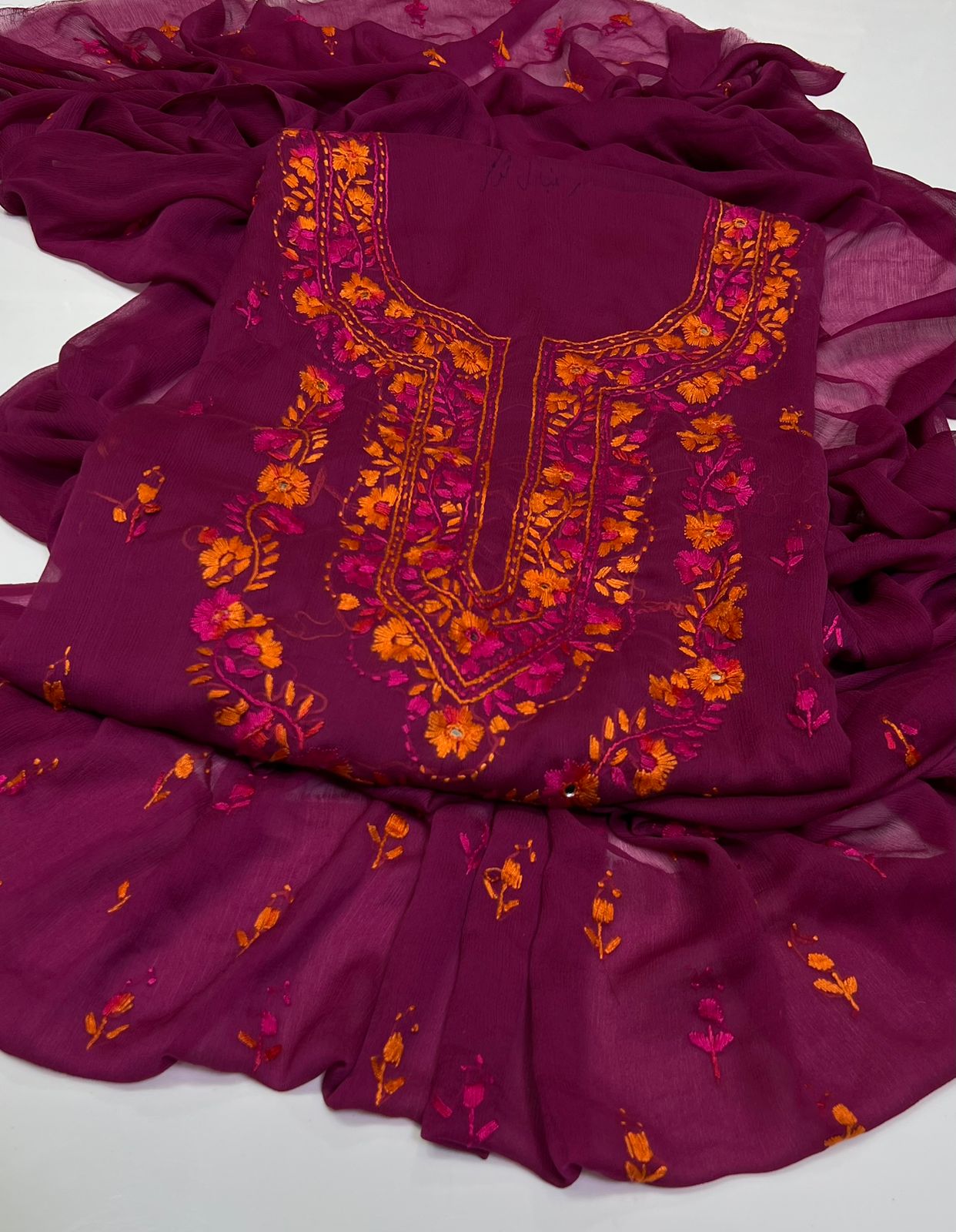 3PC Handmade Embroidered on GTM Premium Quality Lawn #35