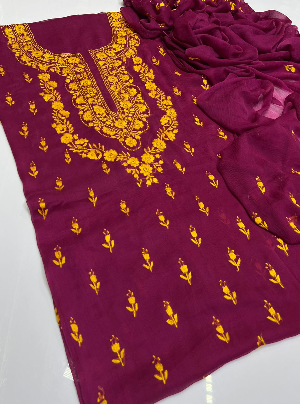 3PC Handmade Embroidered on GTM Premium Quality Lawn #35