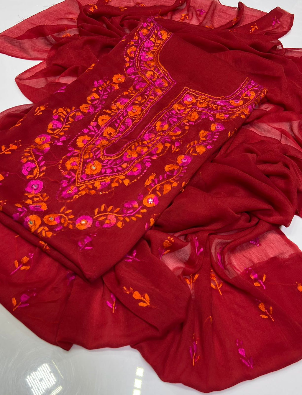 3PC Handmade Embroidered on GTM Premium Quality Lawn #35