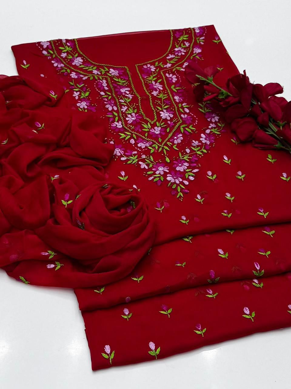 3PC Handmade Embroidered on GTM Premium Quality Lawn #35