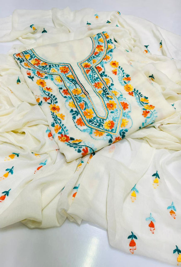 Handmade Embroidered Soft Bamber Chiffon 2-Piece Suit – Collection #7