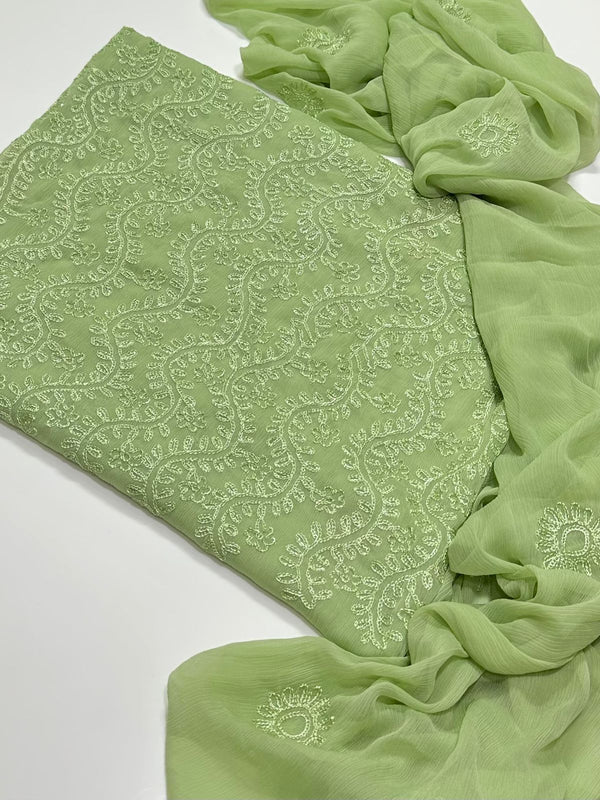 Handmade Embroidered Soft Bamber Chiffon 2-Piece Suit – Collection #23