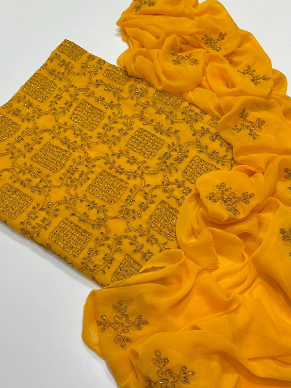 Handmade Embroidered Soft Bamber Chiffon 2-Piece Suit – Collection #20