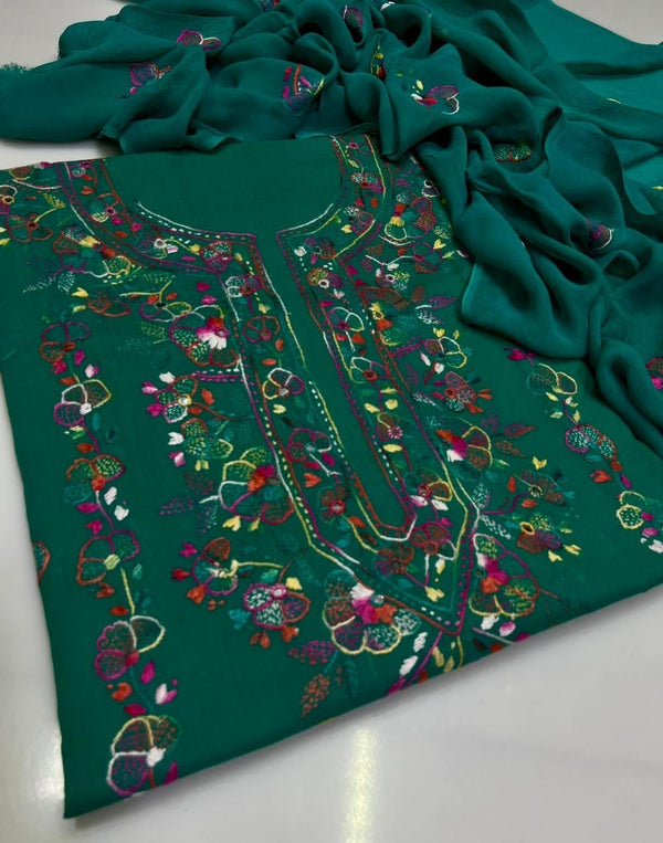 3 PC Hand Embroidered Lawn Collection #5