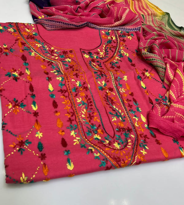 3 PC Hand Embroidered Lawn Collection #13