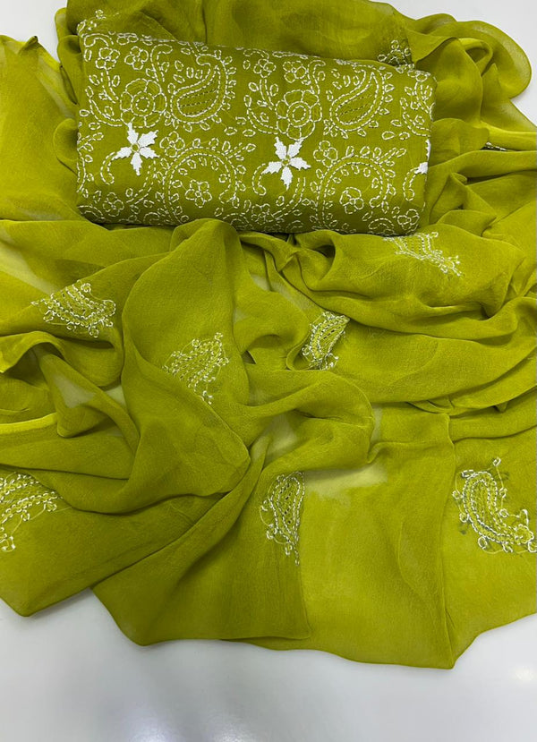 3 PC Hand Embroidered Lawn Collection #18