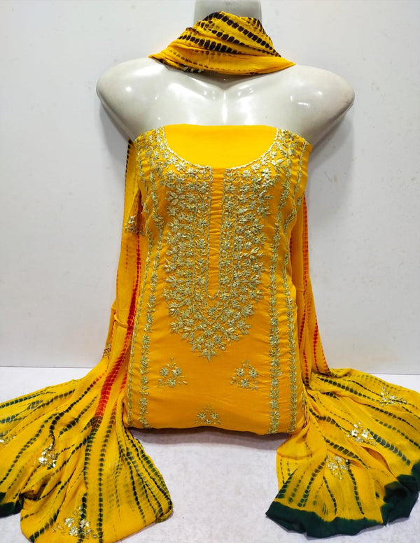 3 PC Hand Embroidered Lawn Collection #19