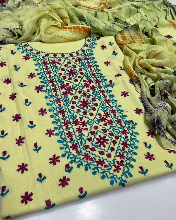 3 PC Hand Embroidered Lawn Collection #21