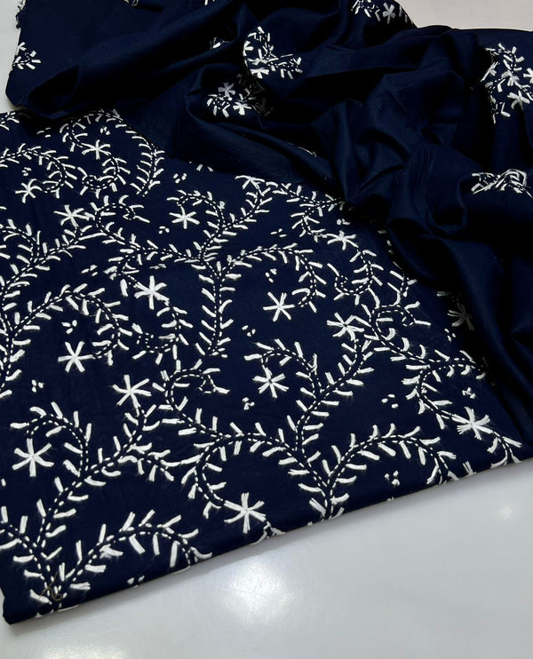 3 PC Hand Embroidered Lawn Collection #25