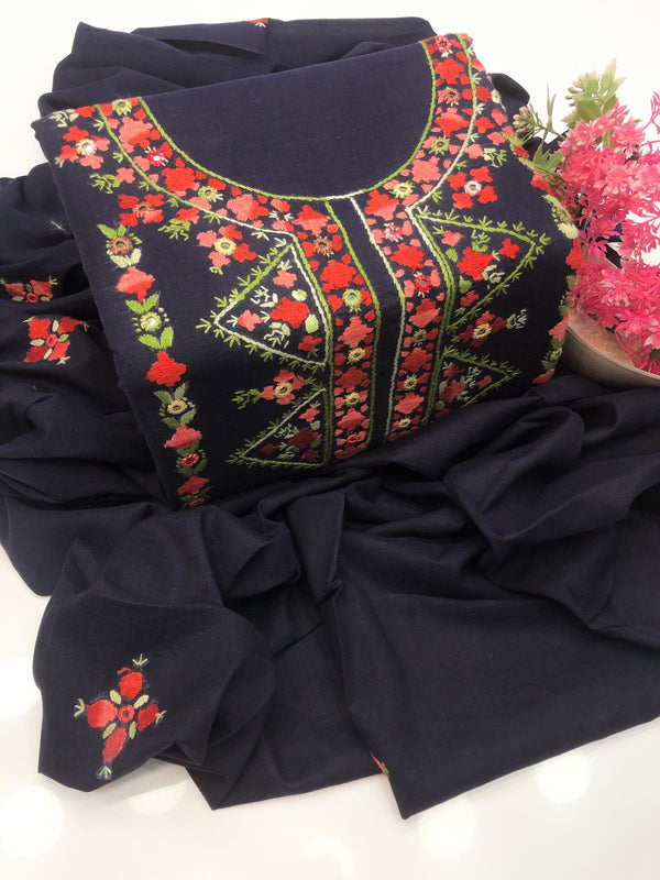 3 PC Hand Embroidered Lawn Collection #26