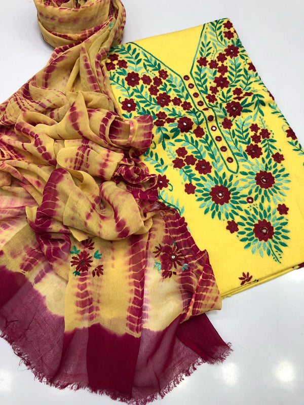 3 PC Hand Embroidered Lawn Collection #30