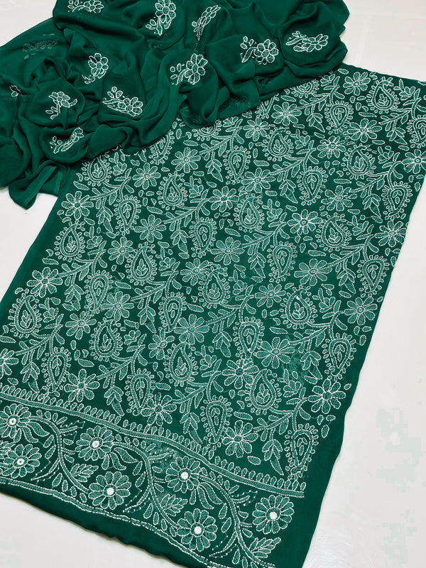 Handmade Embroidered Soft Bamber Chiffon 2-Piece Suit – Collection #4