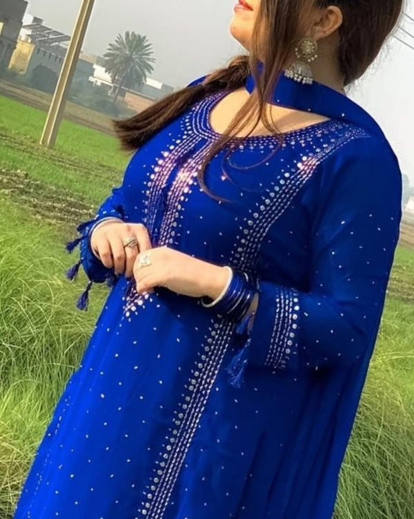 Handmade Embroidered Soft Bamber Chiffon 2-Piece Suit – Collection #32