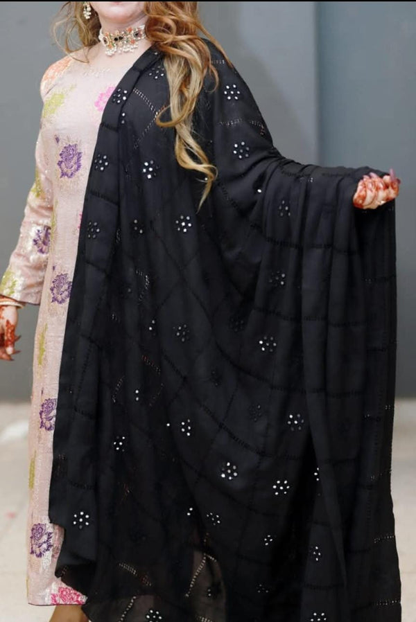 Swiss Lawn Handmade Mirror Work Chaddar