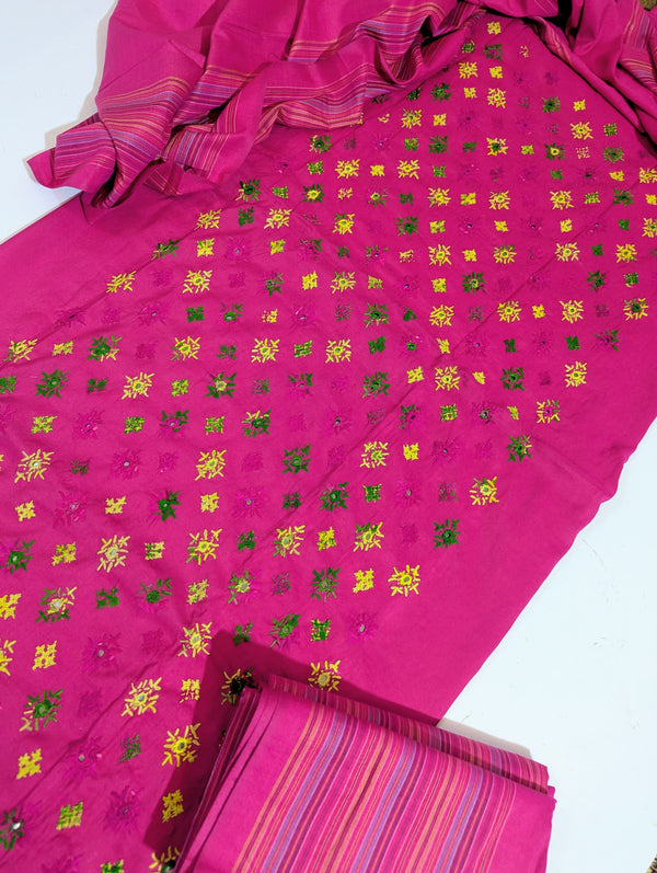 Handmade Embroidered 3 Pc Suit Khadi Khaddar Collection #7