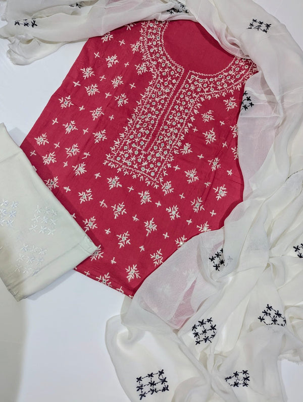 3 PC Hand Embroidered Lawn Collection #34