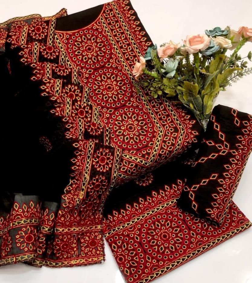 3PC Handmade Embroidered on GTM Premium Quality Lawn #18