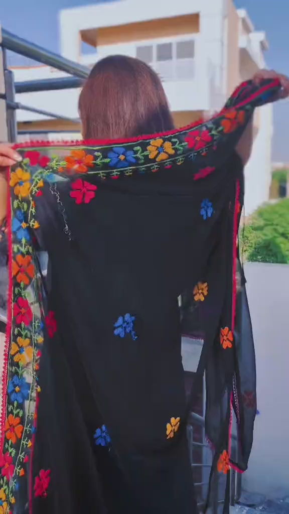 3PC Handmade Embroidered on GTM Premium Quality Lawn #17